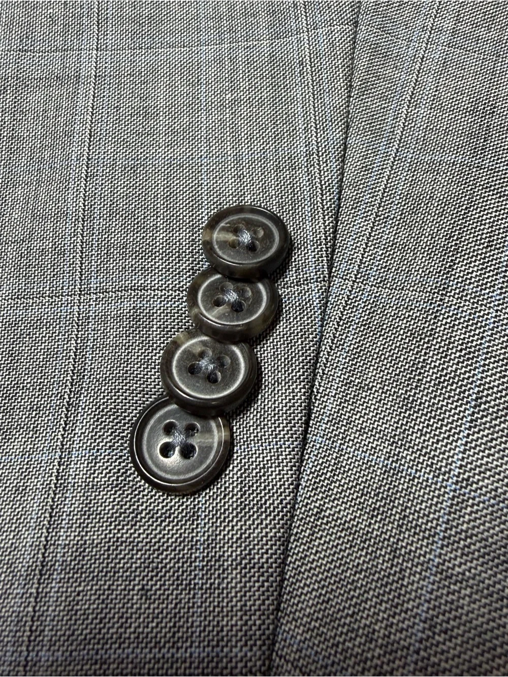 Jos. A. Bank Wool Gray Blue Plaid Two Button Mens Blazer 50R Sport Coat